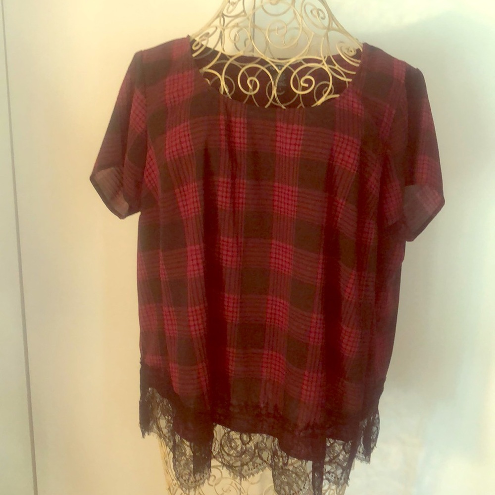 Buffalo plaid blouse